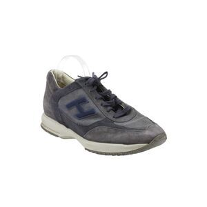 Hogan Mens Suede Lace Up Low Top Sneakers Blue Size 7